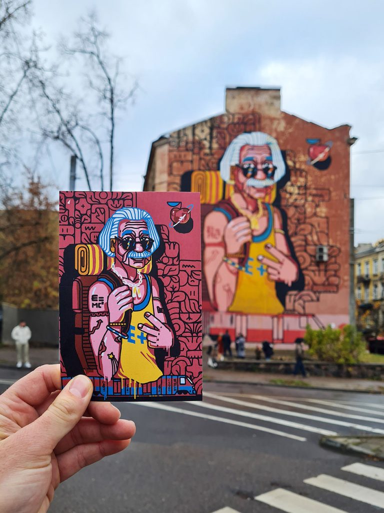 mural vilnius postcard 1